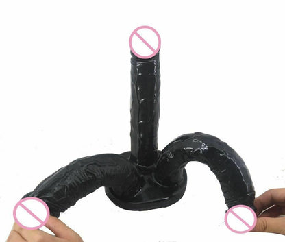 House Of Dasein Big Black Three Dildo Dong Triple Penetration Realistic Penis Unique Standard - Black V1257-16482365079618