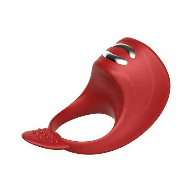House Of Dasein Red Electro Cock Vibrator Electric Rechargeable Penis Ring - Red V1257-16482452799554