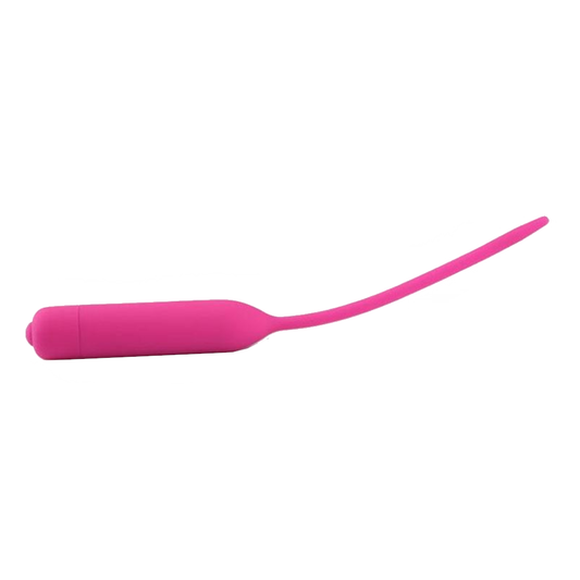 House Of Dasein Black Pink Silicone Urethral Sound Beaded Penis Plug Vibrator - Pink - Plug V1257-16500379680834