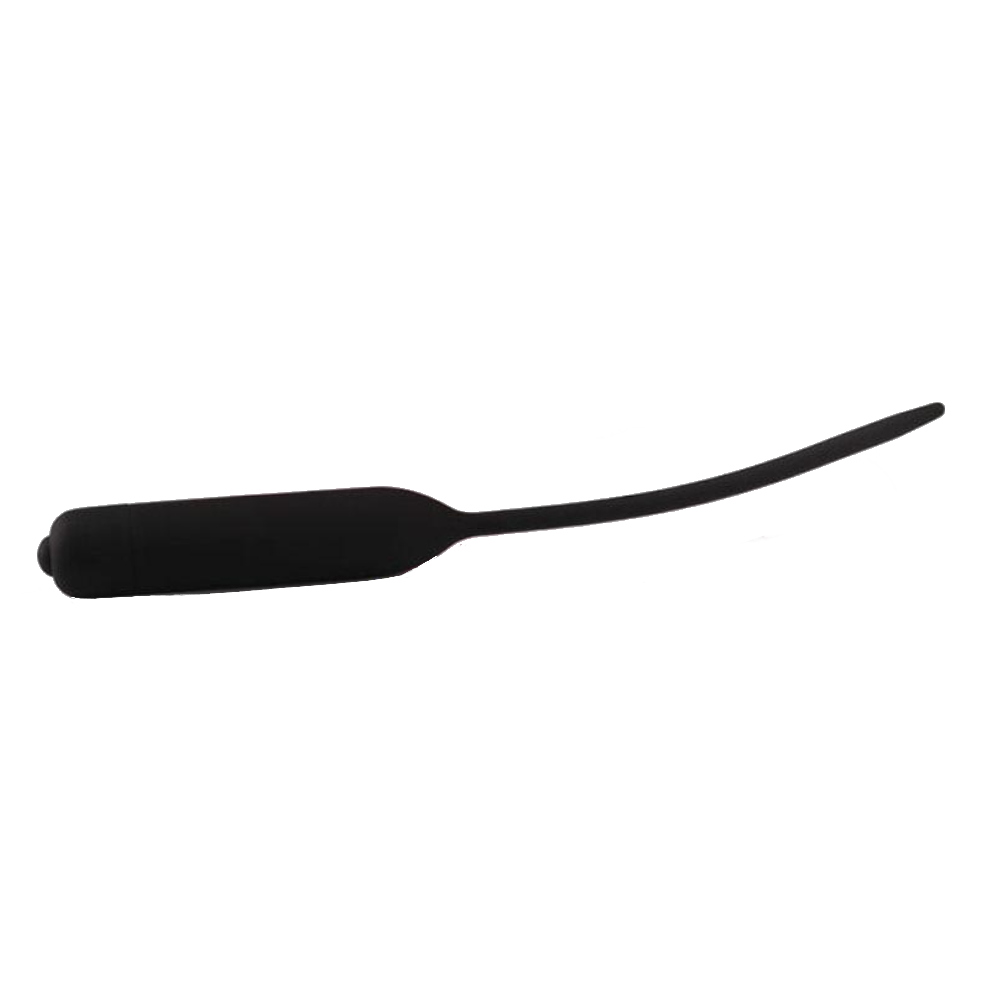 House Of Dasein Black Pink Silicone Urethral Sound Beaded Penis Plug Vibrator - Black - Plug V1257-16500379713602