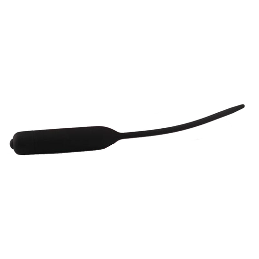 House Of Dasein Black Pink Silicone Urethral Sound Beaded Penis Plug Vibrator - Black - Plug V1257-16500379713602