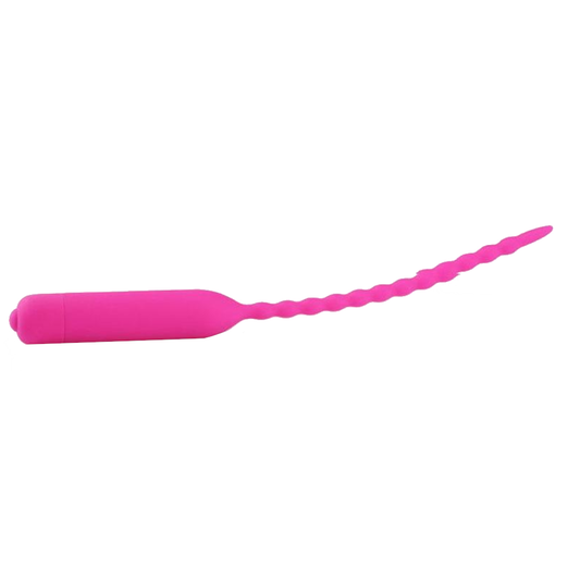 House Of Dasein Black Pink Silicone Urethral Sound Beaded Penis Plug Vibrator - Pink - Beads V1257-16500379746370