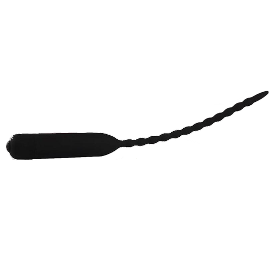 House Of Dasein Black Pink Silicone Urethral Sound Beaded Penis Plug Vibrator - Black - Beads V1257-16500379779138
