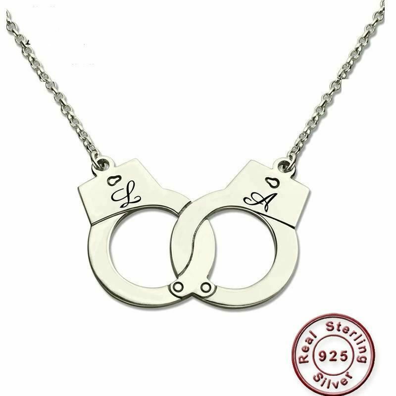 House Of Dasein Custom Initials Necklace Pendant Handcuffs Symbolic Jewellery Bdsm - Rose Gold - 50Cm V1257-16500512849986