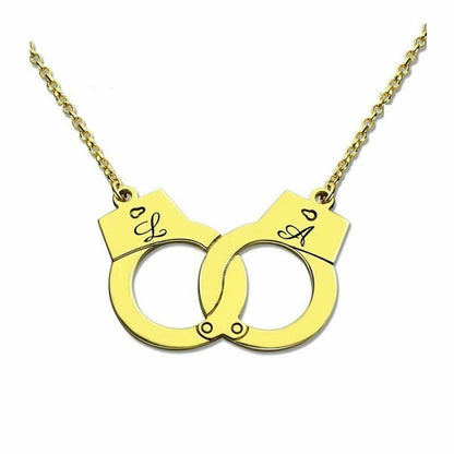 House Of Dasein Custom Initials Necklace Pendant Handcuffs Symbolic Jewellery Bdsm - Rose Gold - 55Cm V1257-16500512915522