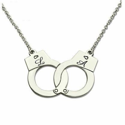 House Of Dasein Custom Initials Necklace Pendant Handcuffs Symbolic Jewellery Bdsm - Rose Gold - 55Cm V1257-16500512915522