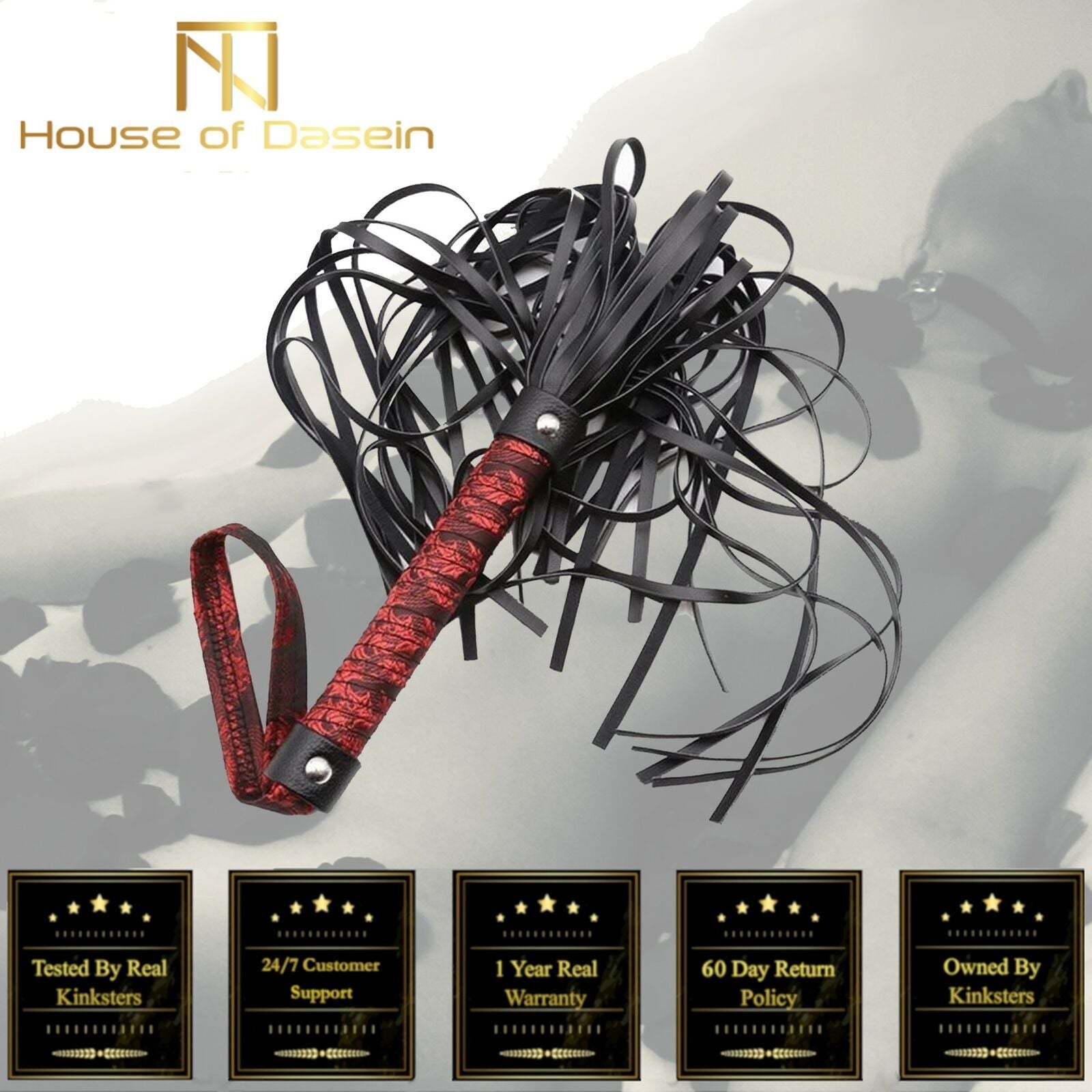 House Of Dasein Bondage Beginners Black Flogger Sensation Tickle Bdsm Fetish - Black V1257-16512233013314
