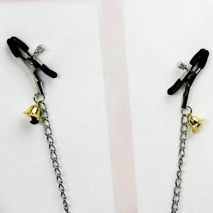 House Of Dasein Nipple Clamps Clit Long Chain Bells Bdsm Bondage Restraints - Black V1257-16512321454146