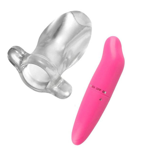House Of Dasein Hollow Tunnel Butt Plug Anal Speculum Mini Vibrator Bdsm Medical Play Fetish - Large - With V1257-16534187409474