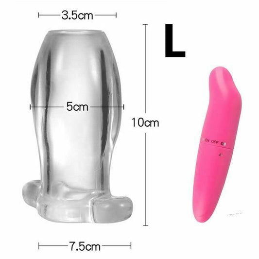 House Of Dasein Hollow Tunnel Butt Plug Anal Speculum Mini Vibrator Bdsm Medical Play Fetish - Large - With V1257-16534187409474