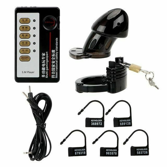House Of Dasein Electric Shock Penis Cage Male Chastity Device Cock Ring Electro Bdsm Fetish - Black V1257-16560769138754