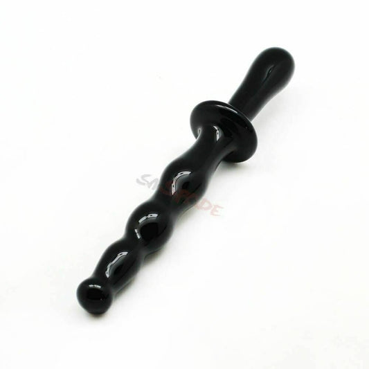 House Of Dasein Black Glass Anal Beads Butt Plug Double Ended Dildo Bdsm Fetish - Black V1257-16560805380162