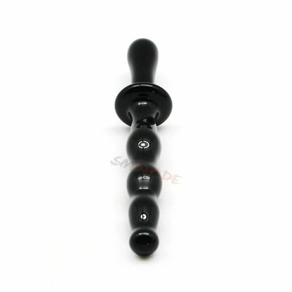 House Of Dasein Black Glass Anal Beads Butt Plug Double Ended Dildo Bdsm Fetish - Black V1257-16560805380162