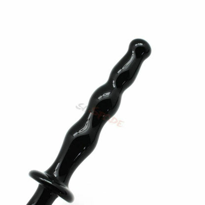 House Of Dasein Black Glass Anal Beads Butt Plug Double Ended Dildo Bdsm Fetish - Black V1257-16560805380162