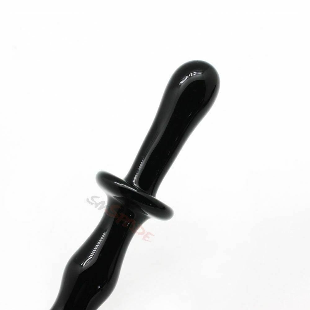 House Of Dasein Black Glass Anal Beads Butt Plug Double Ended Dildo Bdsm Fetish - Black V1257-16560805380162