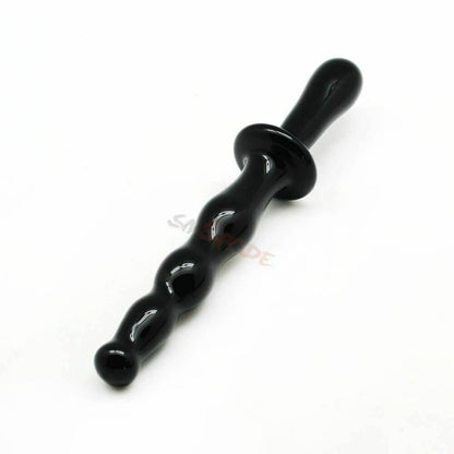 House Of Dasein Black Glass Anal Beads Butt Plug Double Ended Dildo Bdsm Fetish - Black V1257-16560805380162