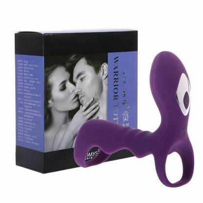 House Of Dasein Double Cock Clitoral Vibrator 10 Speeds Vibrating Penis Ring Couples - Purple V1257-16565640364098