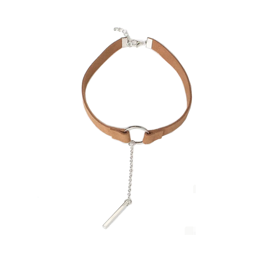 House Of Dasein Black Brown Velvet Choker Boho Dainty Rope Bar Pedant Circle Necklaces For Women - Brown V1257-16573606101058