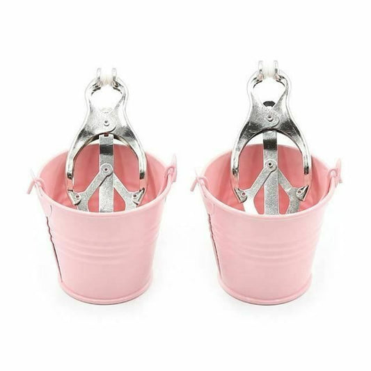House Of Dasein Bucket Weight Nipple Clamps Genital Torture Breast Play Bondage - Pink V1257-16584239054914
