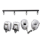 House Of Dasein White Wrist Ankle Cuffs Spreader Bar Bondage Kink Restraints - White - Silver Set V1257-16610597208130