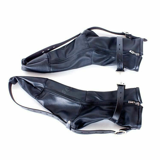 House Of Dasein Feet Binder Booties Foot Fetish Bondage Restraints Pu Leather Shoes Bdsm - Black V1257-28495871508546