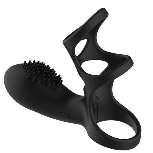 House Of Dasein Wireless Triple Penis Vibrator Clitoral Vibrating Cock Rings - Black V1257-28496259481666