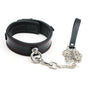 House Of Dasein Black Genuine Leather Bondage Collar Leash Metal Chain Bdsm Beginners - Black V1257-30141844062274