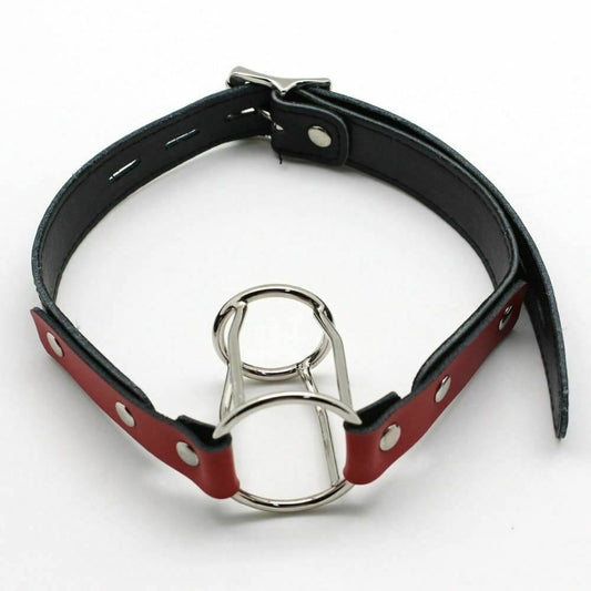 House Of Dasein Metal Double Ring Open Mouth Gag Deep Throat Training Bdsm Bondage Restraints - Red V1257-30186860347458