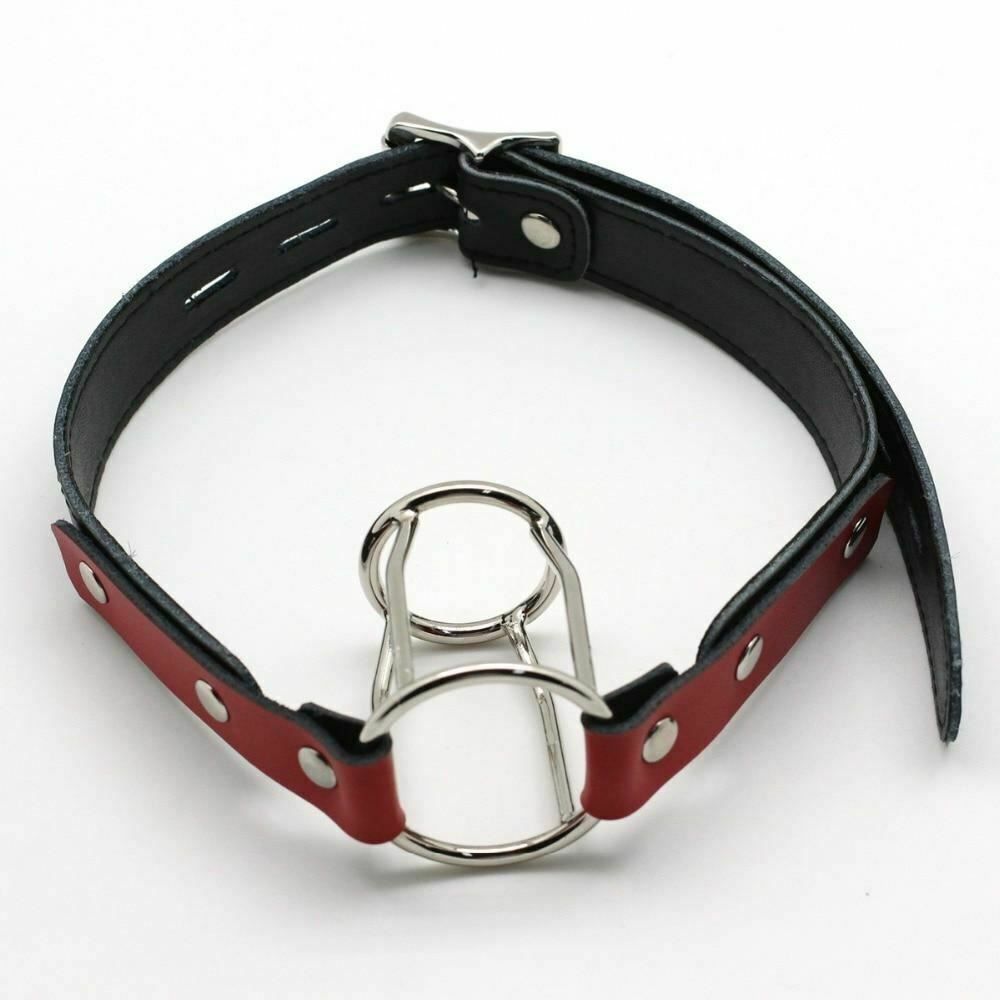 House Of Dasein Metal Double Ring Open Mouth Gag Deep Throat Training Bdsm Bondage Restraints - Red V1257-30186860347458