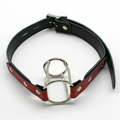 House Of Dasein Metal Double Ring Open Mouth Gag Deep Throat Training Bdsm Bondage Restraints - Red V1257-30186860347458