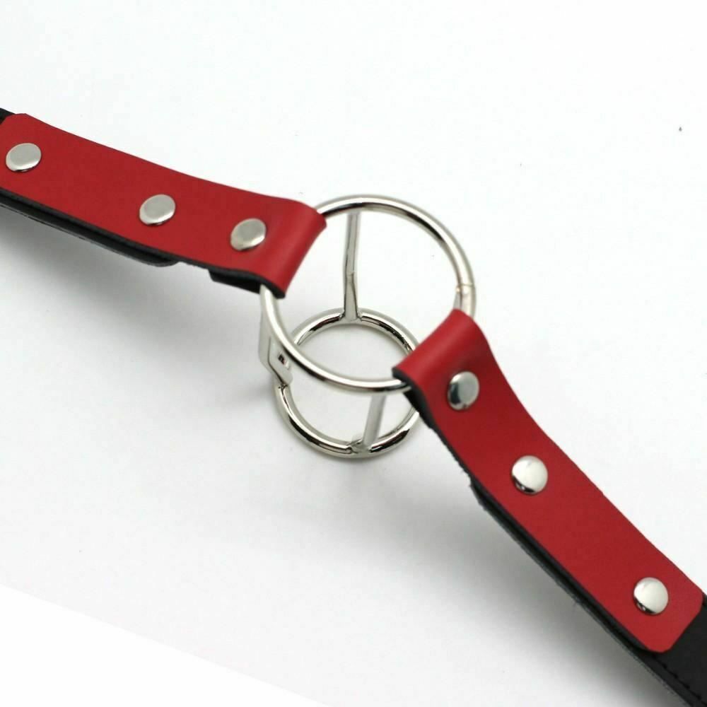 House Of Dasein Metal Double Ring Open Mouth Gag Deep Throat Training Bdsm Bondage Restraints - Red V1257-30186860347458
