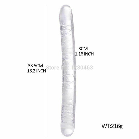 House Of Dasein Double Ended Dildo Transparent Clear Jelly Two Head Dong Couple - Clear V1257-30278706692234
