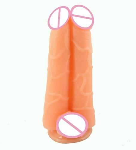 House Of Dasein Big Double Dildo Suction Cup Monster Veined Kink Fetish Large - Flesh V1257-30289050075274