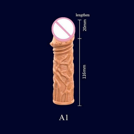 House Of Dasein Reusable Penis Sleeve Cock Extender Enlarger Hollow Dildo Vibrator - A1 V1257-30289050370186