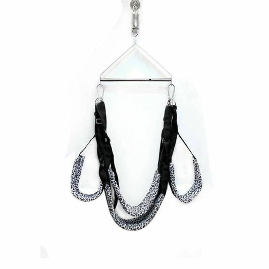 House Of Dasein Leopard Print Swing With Stainless Steel Tripod Sex Position Harness Bdsm - Black V1257-30305887715466