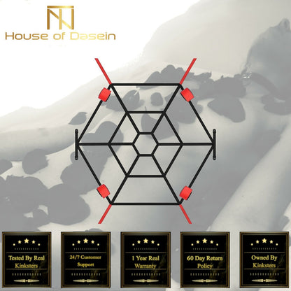 House Of Dasein Spider Web Net Bed Bondage Cuffs Restraint Bdsm Couples Kit - Red V1257-30306371534986