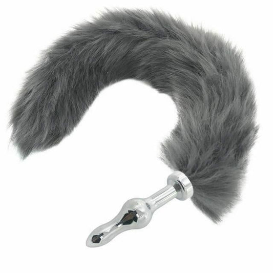 House Of Dasein Grey Long Fox Kitten Puppy Tail Butt Plug Bdsm Pet Play Fetish - Grey - Veteran 126 V1257-30366012080266