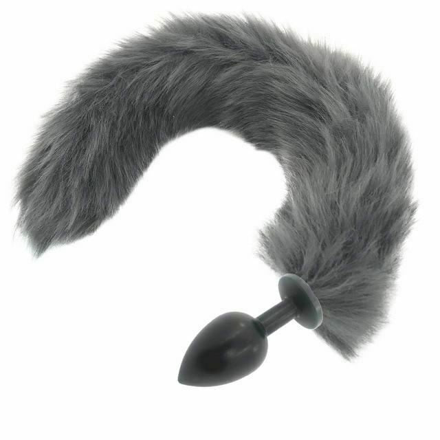 House Of Dasein Grey Long Fox Kitten Puppy Tail Butt Plug Bdsm Pet Play Fetish - Grey - Big 121 V1257-30366012276874