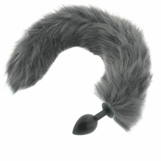 House Of Dasein Grey Long Fox Kitten Puppy Tail Butt Plug Bdsm Pet Play Fetish - Grey - Medium 120 V1257-30366012801162