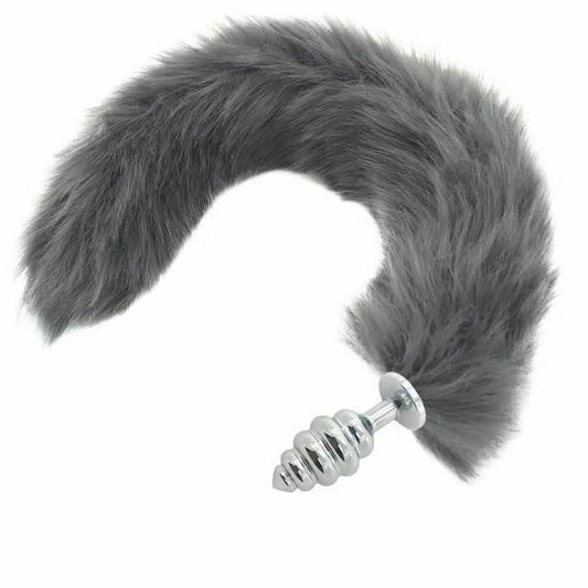 House Of Dasein Grey Long Fox Kitten Puppy Tail Butt Plug Bdsm Pet Play Fetish - Grey - Medium 114 V1257-30366012899466
