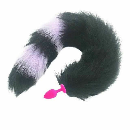 House Of Dasein Black Fox Tail Anal Butt Plug Faux Fur Stainless Steel Cosplay Bdsm Pet Play - Black - Small V1257-30366012997770
