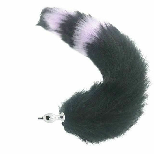 House Of Dasein Black Fox Tail Anal Butt Plug Faux Fur Stainless Steel Cosplay Bdsm Pet Play - Black - Novice V1257-30366013063306
