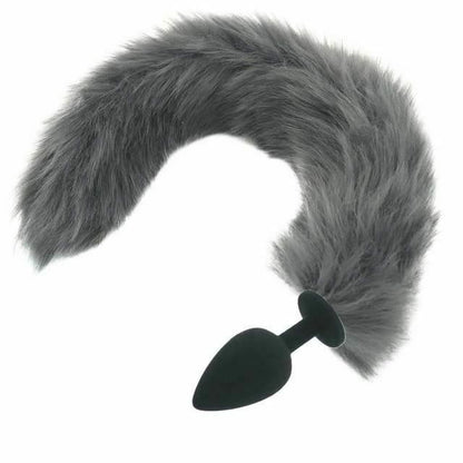 House Of Dasein Grey Long Fox Kitten Puppy Tail Butt Plug Bdsm Pet Play Fetish - Grey - Big 109 V1257-30366013096074