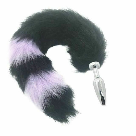 House Of Dasein Black Fox Tail Anal Butt Plug Faux Fur Stainless Steel Cosplay Bdsm Pet Play - Black - V1257-30366013161610