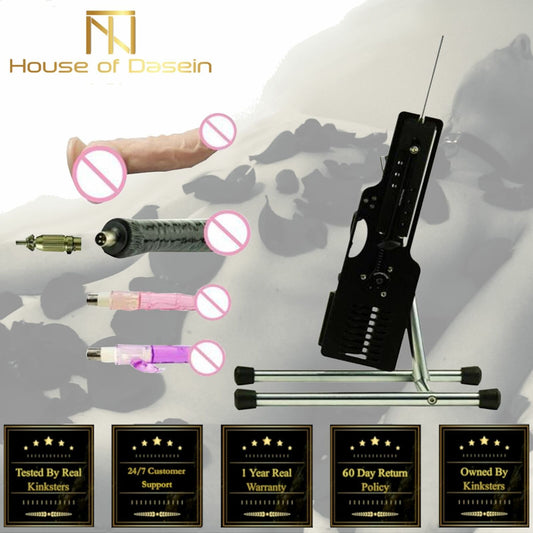 House Of Dasein F11 Powerful Quiet Sex Machine Wireless Control Premium Love 4 Dildos - Black V1257-30366951800970
