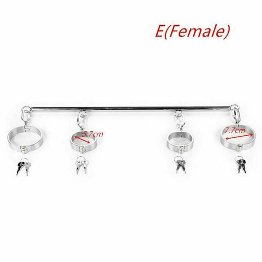 House Of Dasein Metal Spreader Bar Cuffs Collar Bondage Restraint Kits Slave Shackles Set Bdsm - Skin - E V1257-30368824295562
