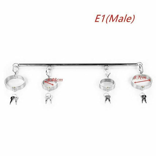 House Of Dasein Metal Spreader Bar Cuffs Collar Bondage Restraint Kits Slave Shackles Set Bdsm - Skin - E1 V1257-30368824426634