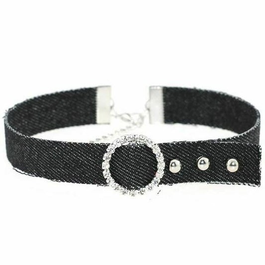 House Of Dasein Bdsm Denim Collar Sexy Choker Necklace Punk Bondage Restraints Kink Fetish - Black V1257-30370306850954