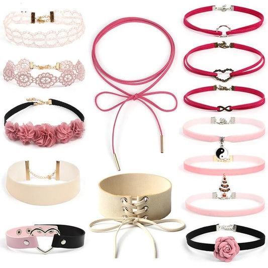 House Of Dasein Cute Pink Rope Chain Choker Collar Necklaces Bdsm Littles Ddlg - Pink V1257-30370308096138