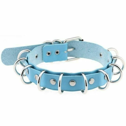 House Of Dasein 15 Colours Sexy Harajuku Necklaces Bdsm Choker Collar - Blue V1257-30370311831690